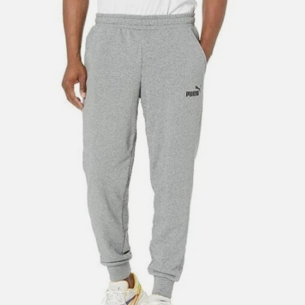 PUMA Mens Essentials Fleece Closed-Leg Sweatpants Light Gray Heather Size XL NWT